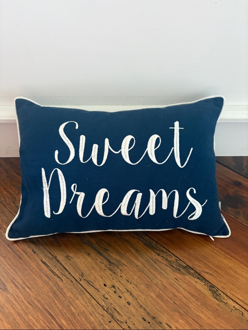 Sweet Dreams Navy Decorative Pillow - Accent Throw Pillow